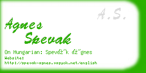 agnes spevak business card